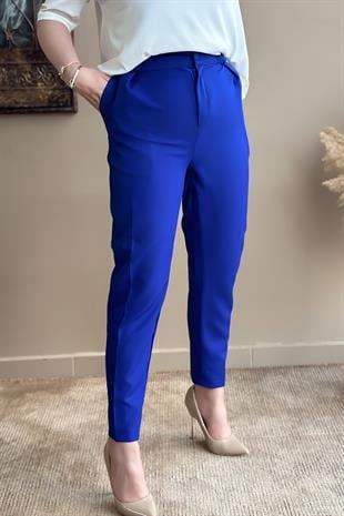 Pile Detaylı Jogger Pantolon MAVİ