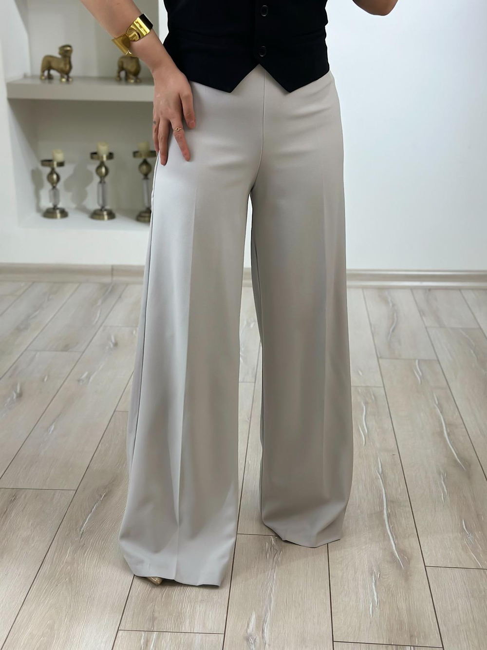 Premium Bol Paça Kumaş Pantolon GRİ