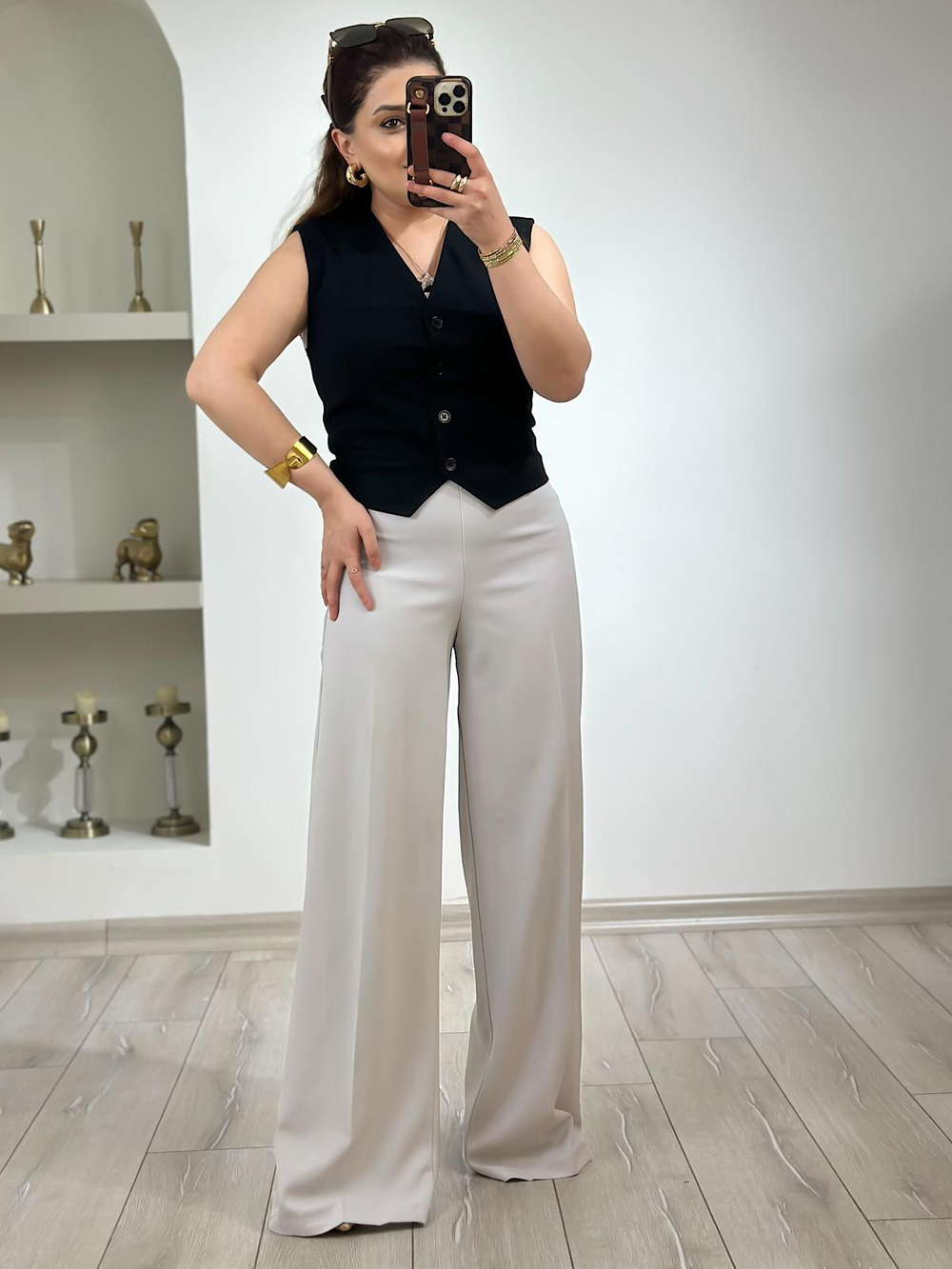 Premium Bol Paça Kumaş Pantolon GRİ