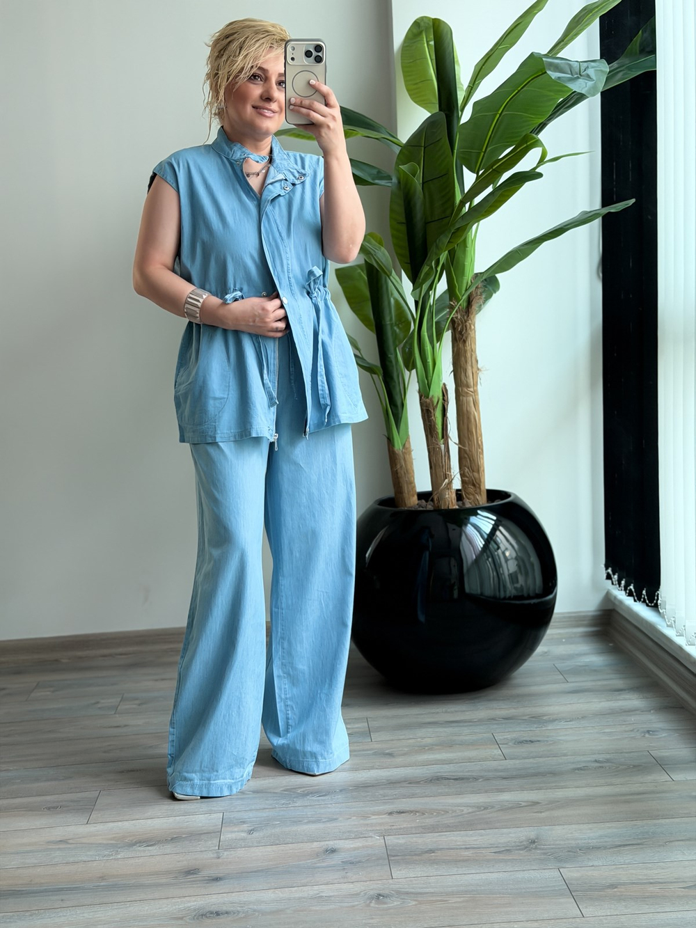 Premium Yelekli Tensel Kot Takım AÇIK MAVİ