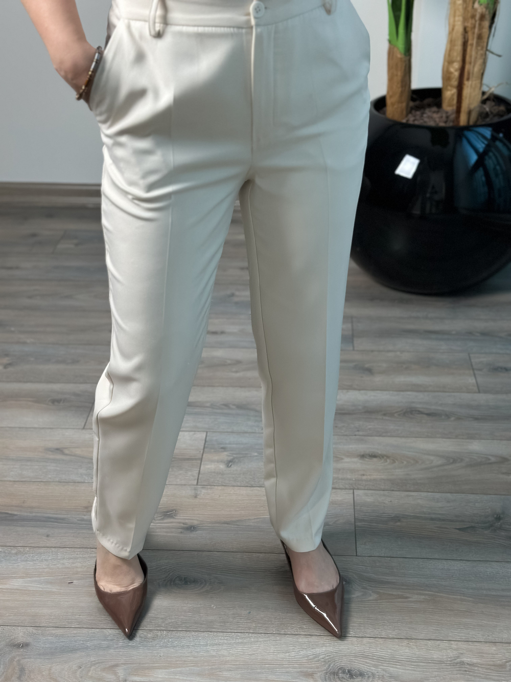 Tapered Normal Bel Double Pantolon TAŞ