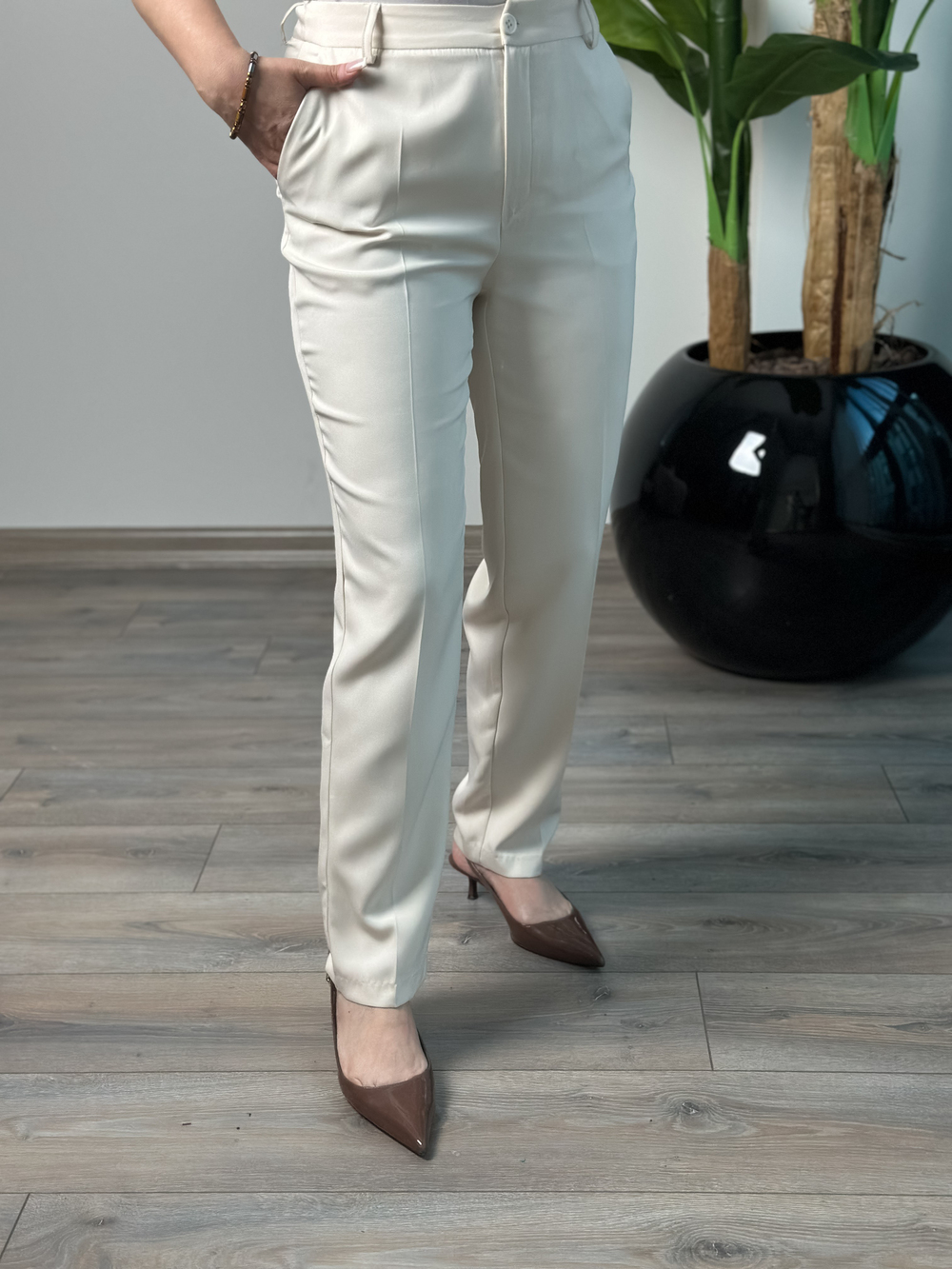 Tapered Normal Bel Double Pantolon TAŞ