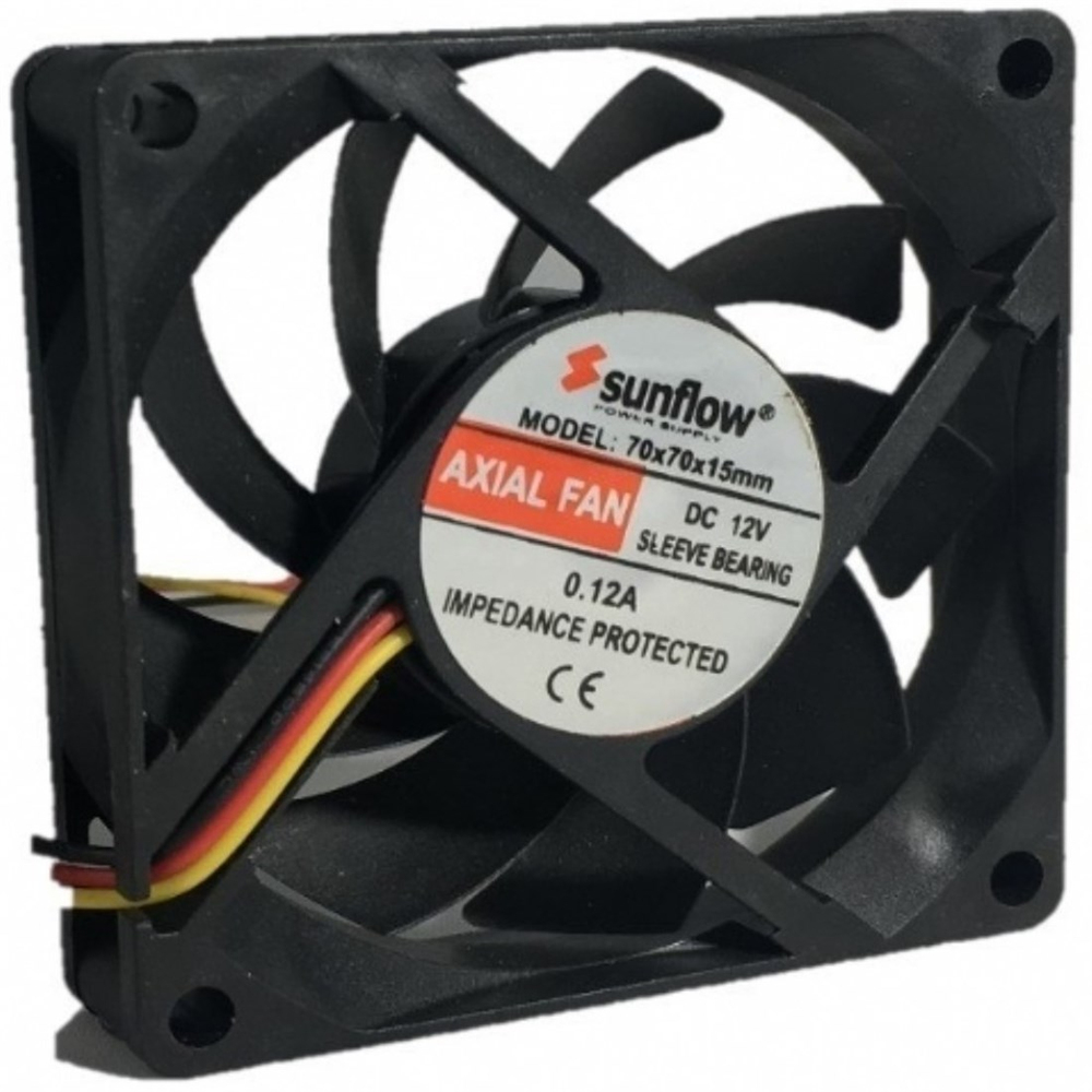 70x70x15 mm Sunflow 12V DC Kare Fan
