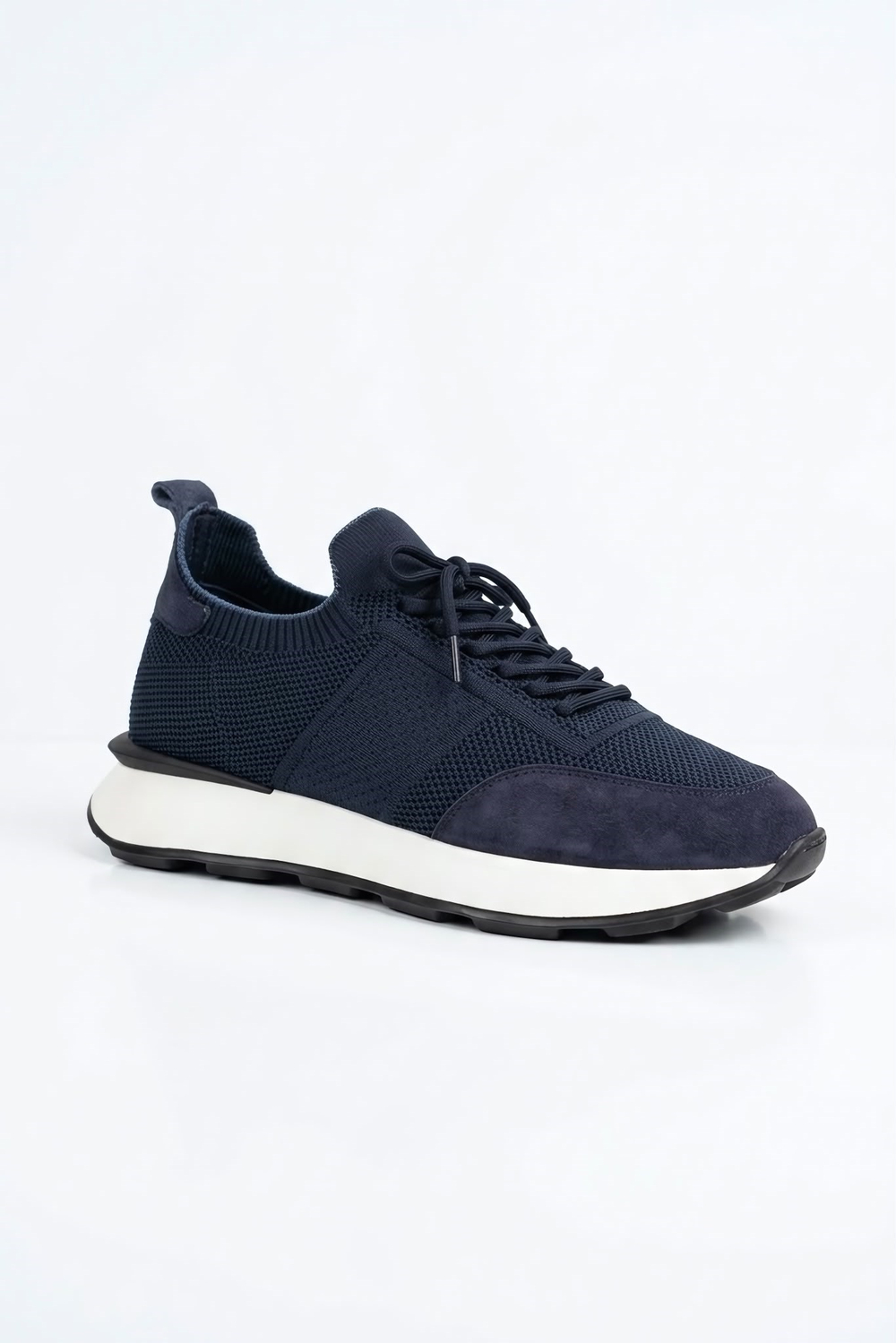 Delta Lacivert Mavi Triko & Hakiki Deri Sneaker