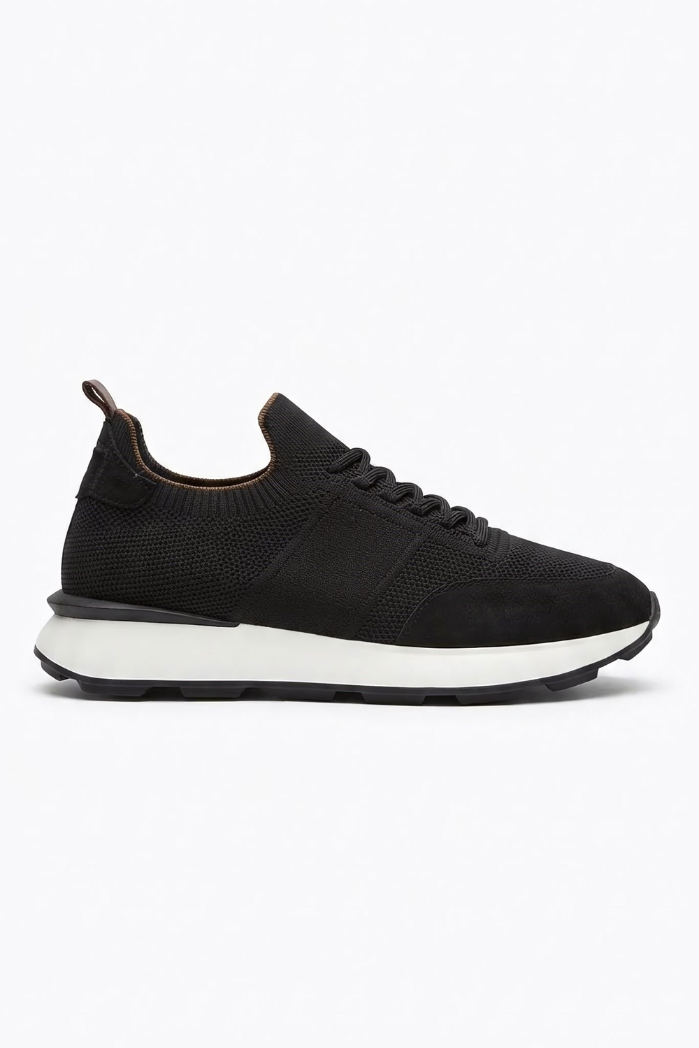 Delta Siyah-Kahve Triko & Hakiki Deri Sneaker