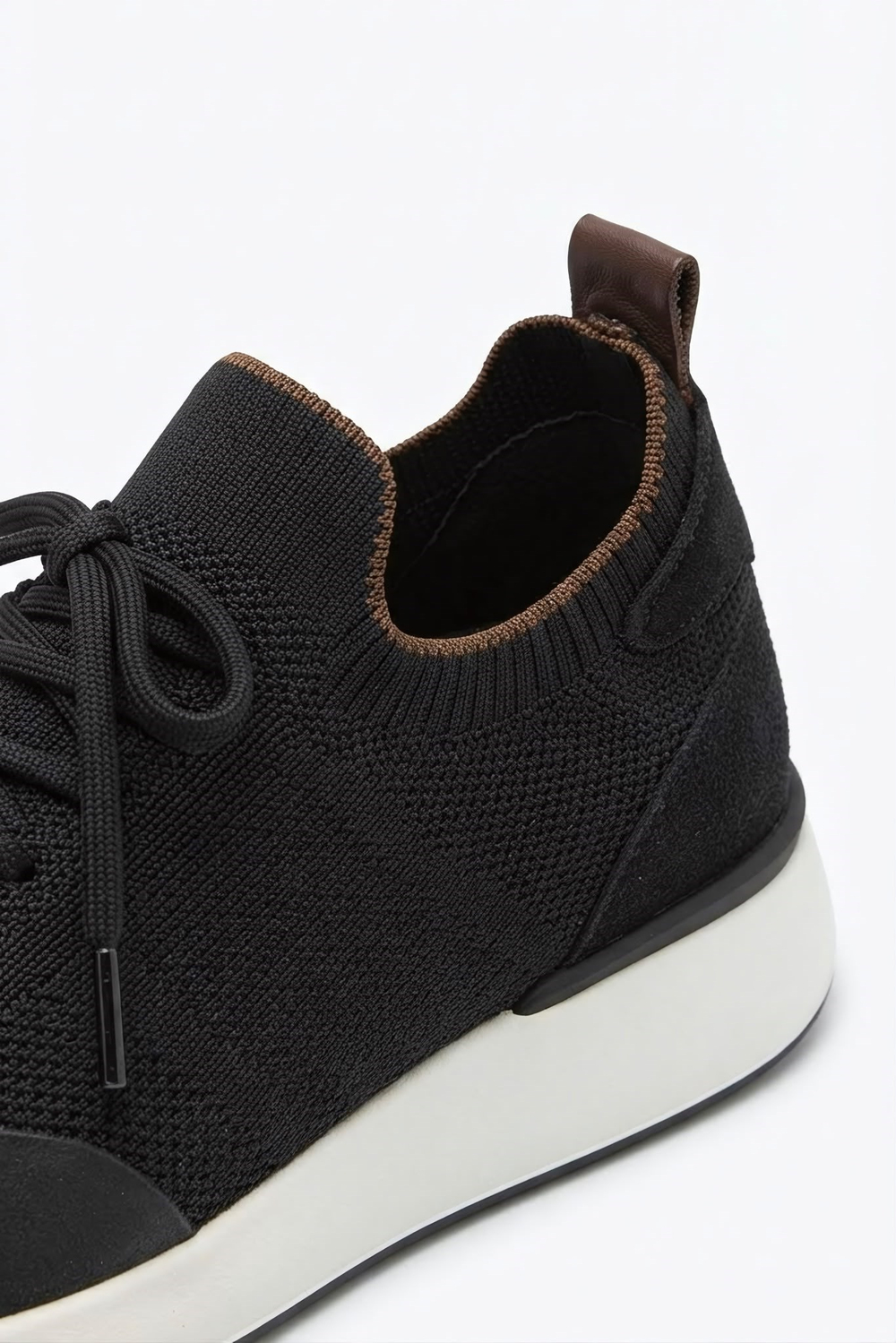Delta Siyah-Kahve Triko & Hakiki Deri Sneaker