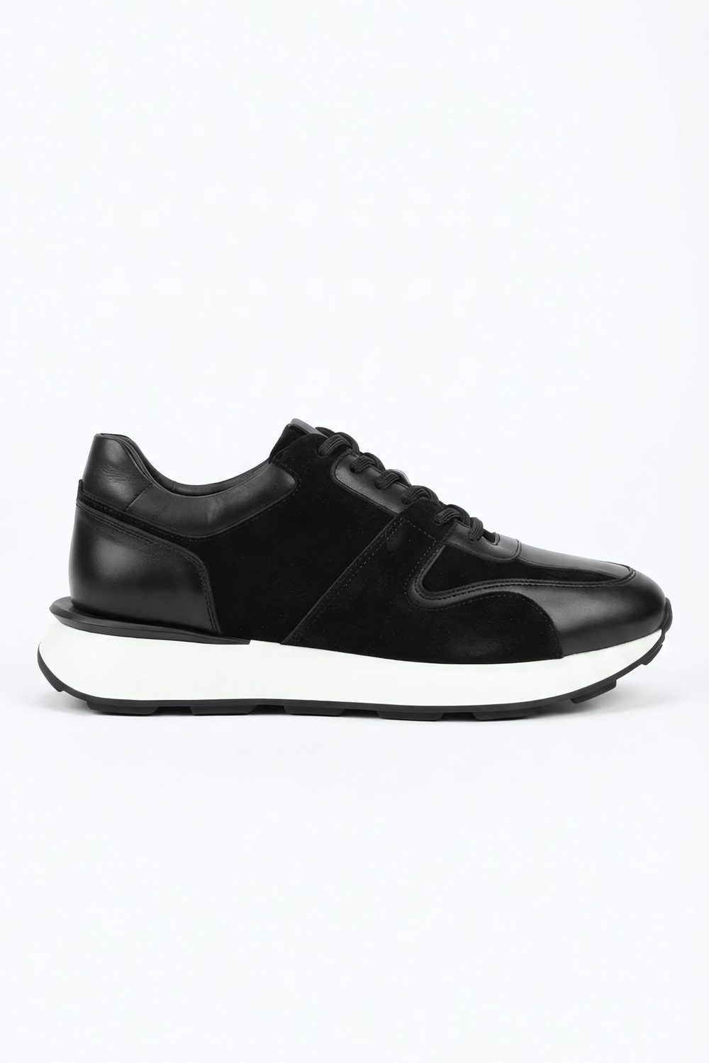 Drift Hakiki Antik ve Süet Deri Siyah Erkek Sneaker