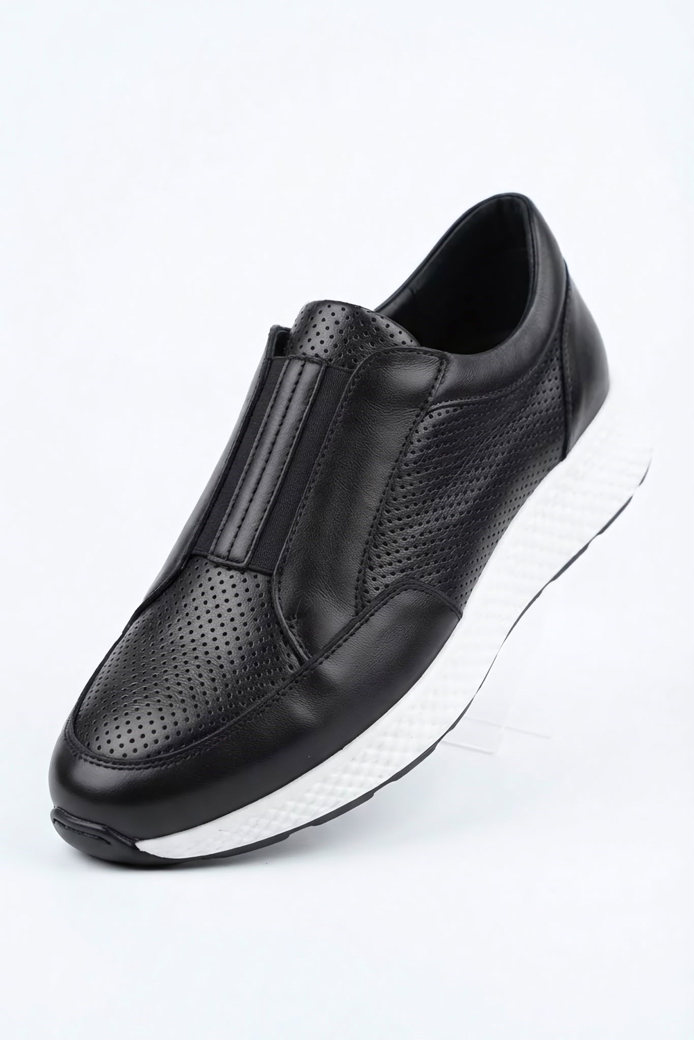 Hunter Hakiki Deri Siyah Erkek Sneaker