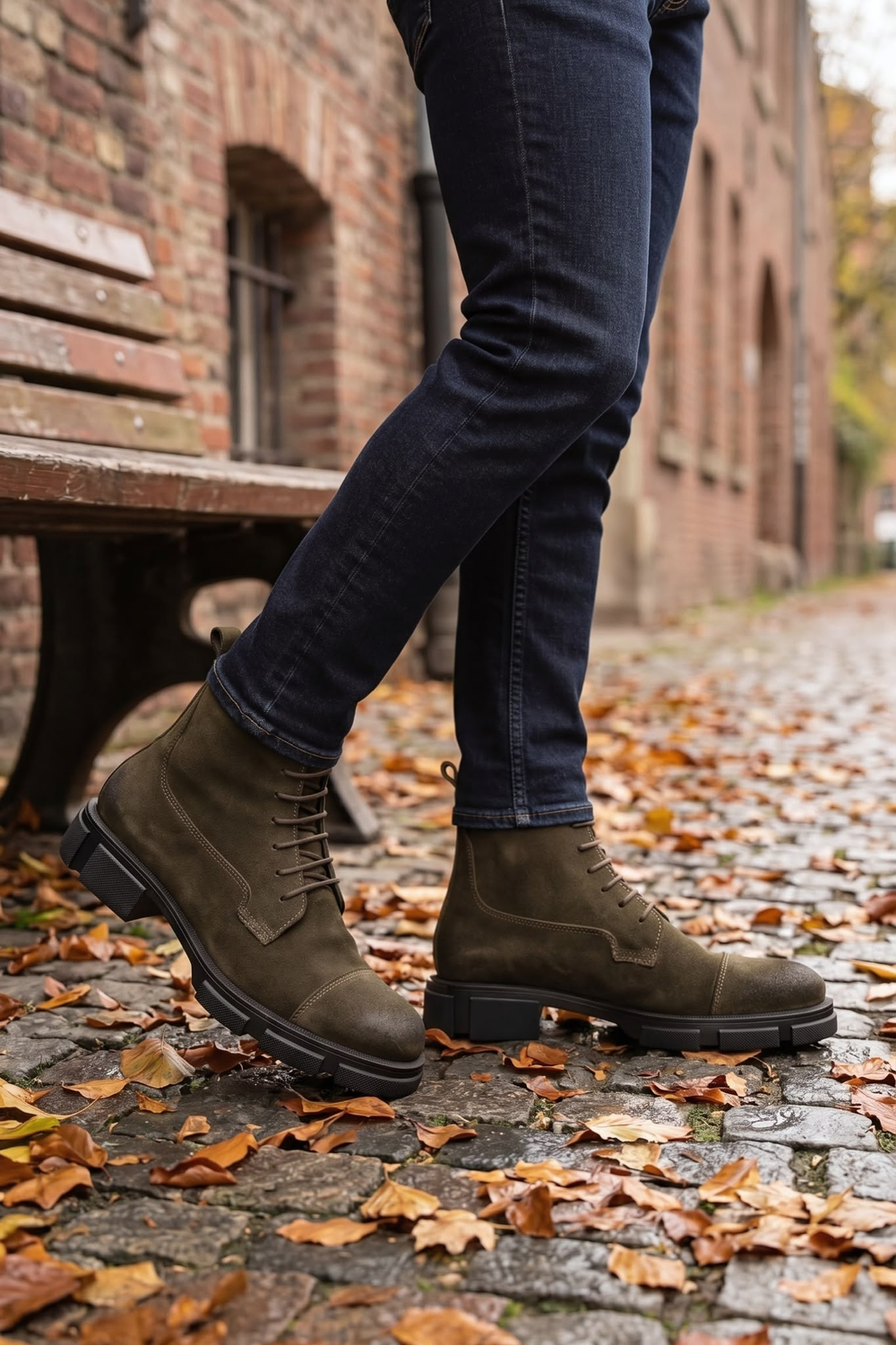 Rims Green Suede Men Leather Shoes
