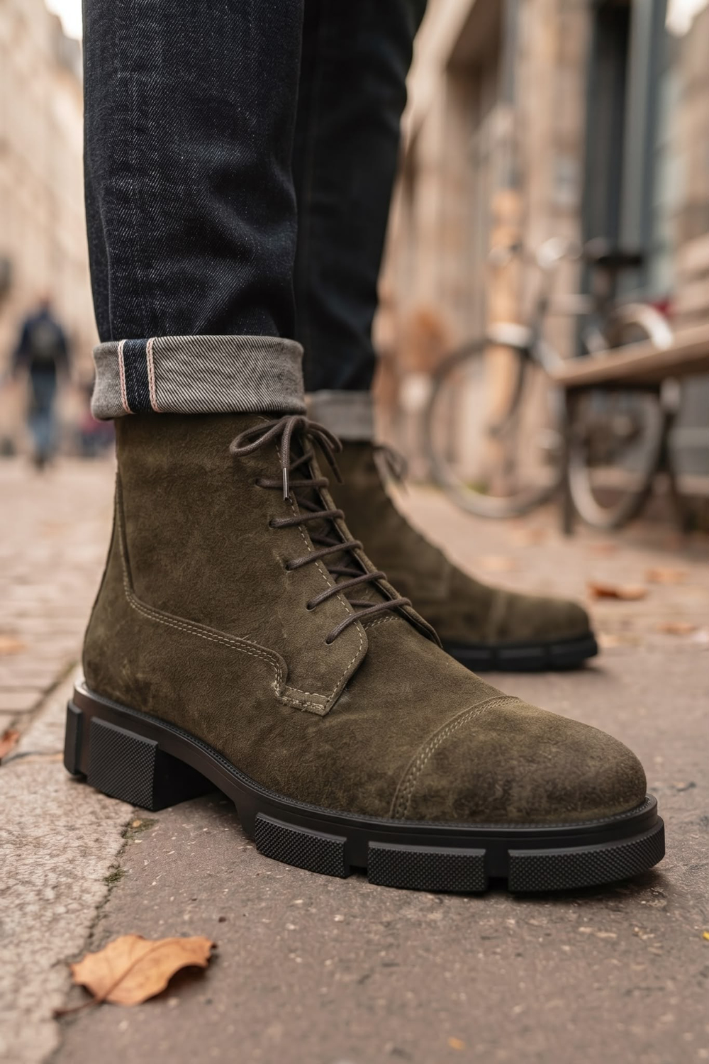 Rims Green Suede Men Leather Shoes