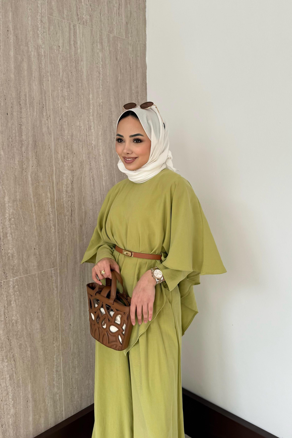 3 Parçalı Modal Pantolonlu Takım - Yağ Yeşili