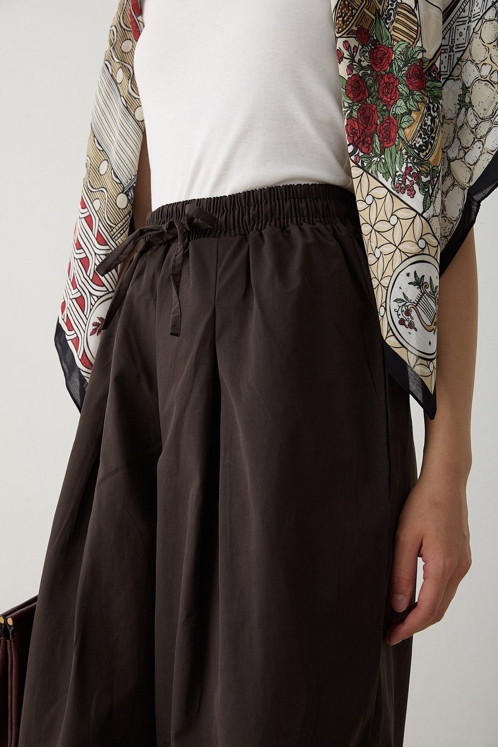 Beli Lastikli Paraşüt Pantolon - Acı Kahve