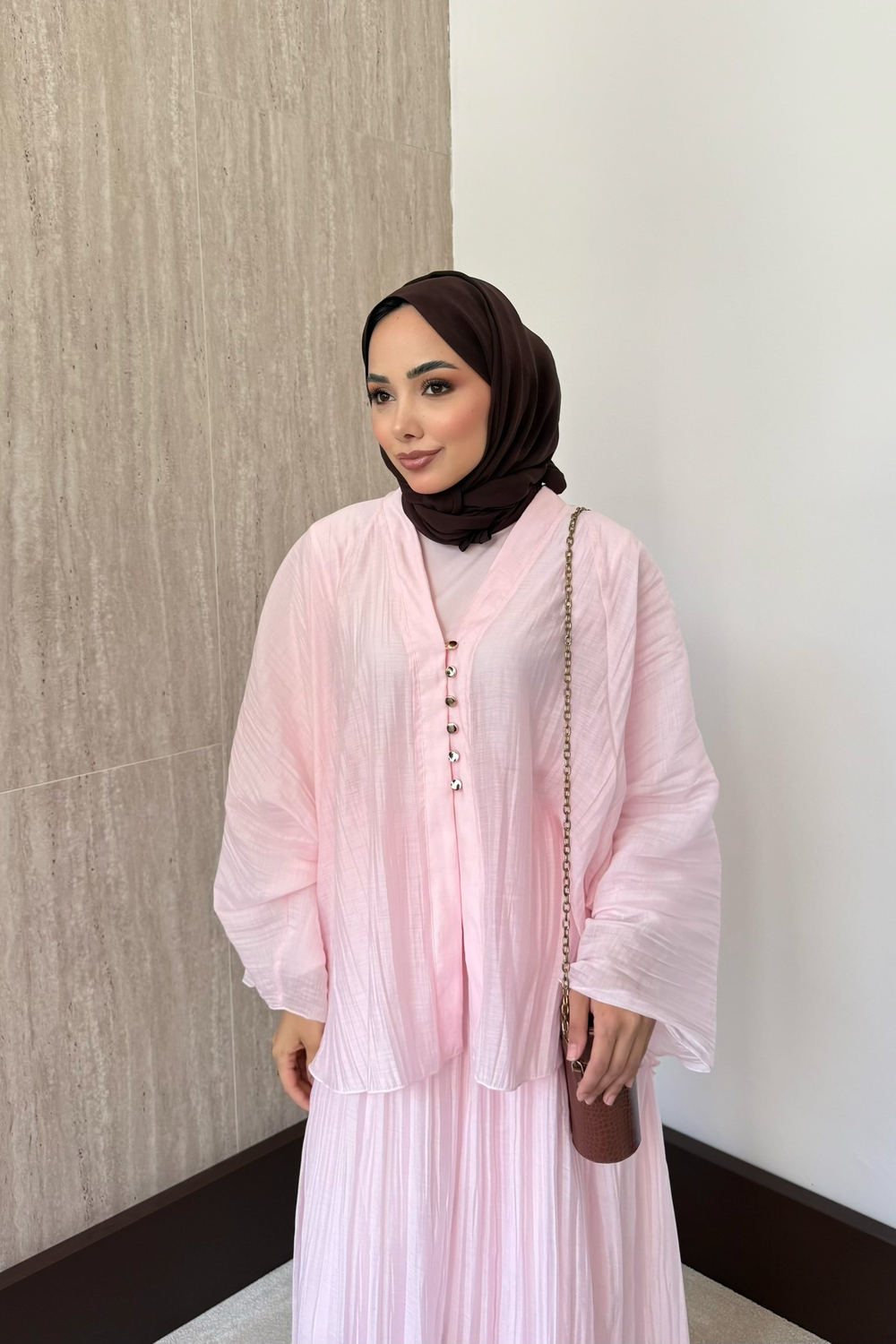 Daisy Kraşlı Etekli Takım - Pembe