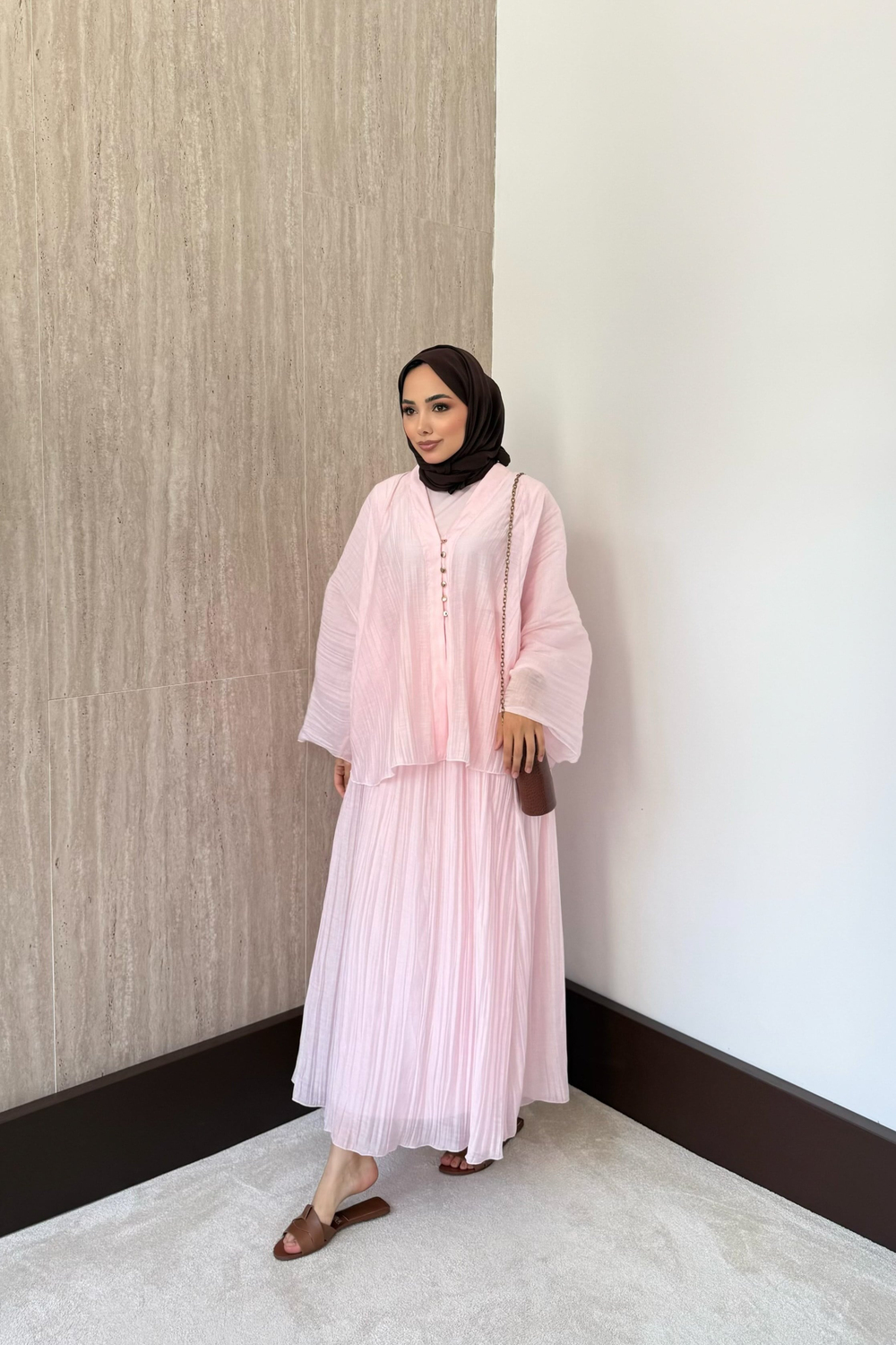 Daisy Kraşlı Etekli Takım - Pembe