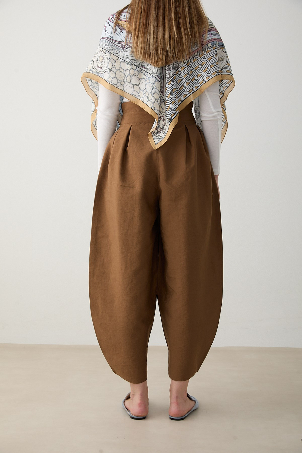 Düğmeli Balon Pantolon - Taba