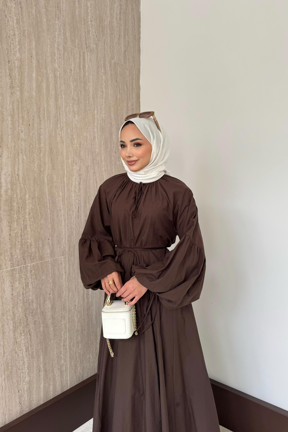Lady Oversize Elbise - Kahve