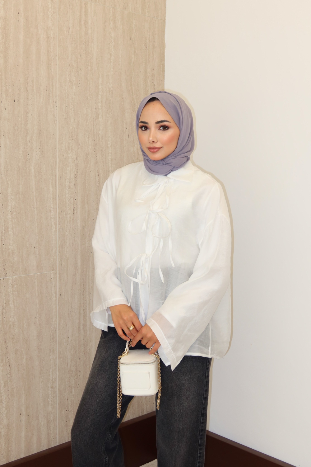 Lily Önden Bağlamalı Gömlek - Beyaz
