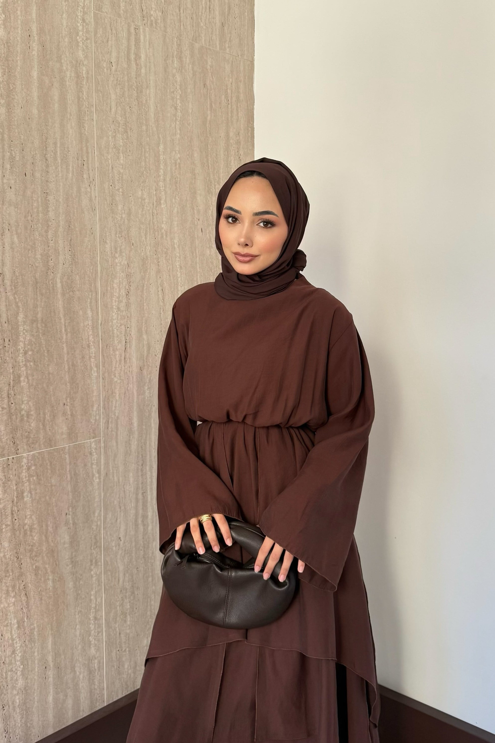 Perla Modal Elbise - Kahve