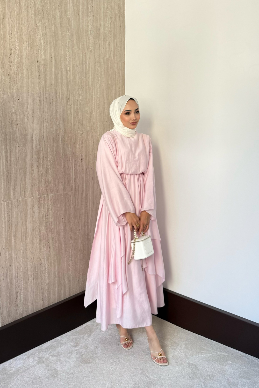 Perla Modal Elbise - Pembe