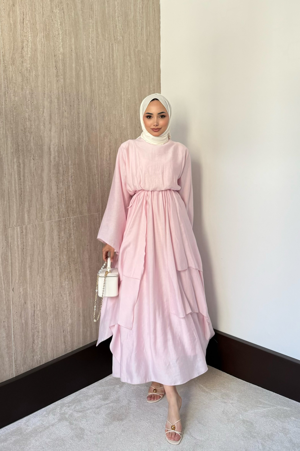 Perla Modal Elbise - Pembe