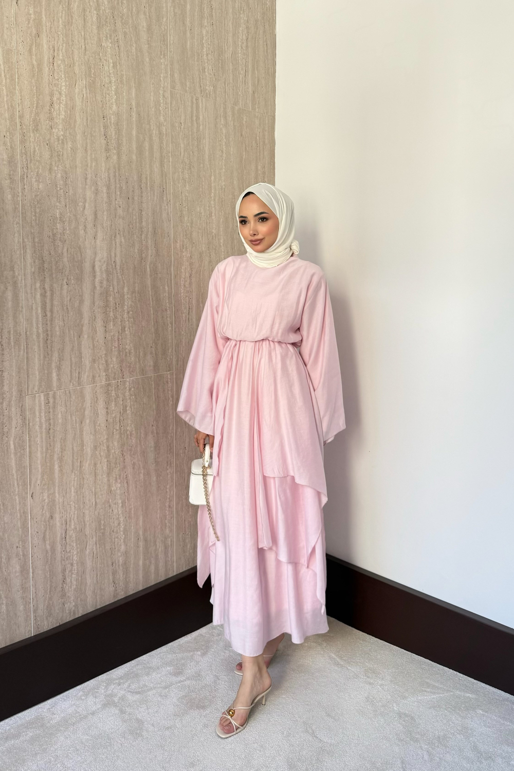 Perla Modal Elbise - Pembe