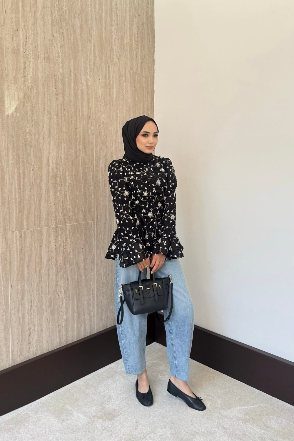 Rose Brode Bluz - Siyah