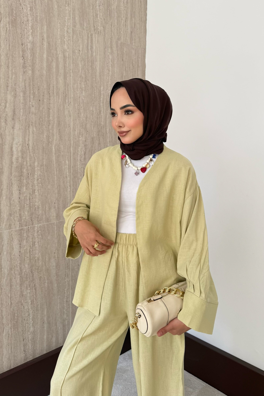 Sahra Kimonolu Pantolonlu Takım - Mint