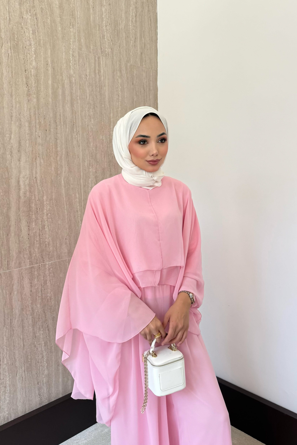 Stella Şifon Pantolonlu Takım - Pembe