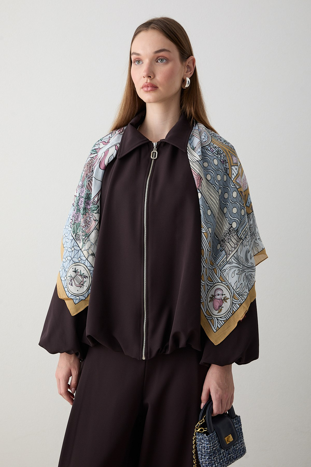 Yarasa Kol Oversize Takım - Kahve