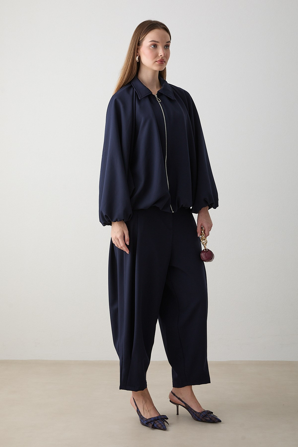 Yarasa Kol Oversize Takım - Lacivert