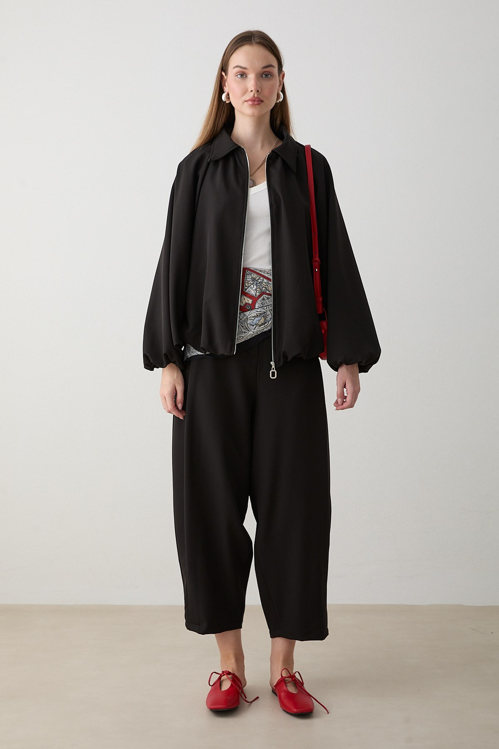 Yarasa Kol Oversize Takım - Siyah