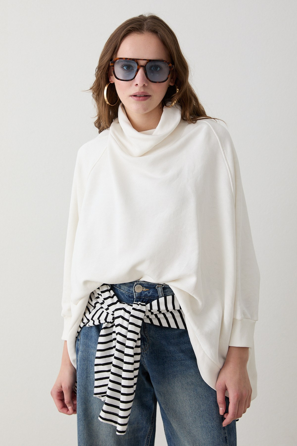 Yarasa Kol Sweatshirt - Ekru