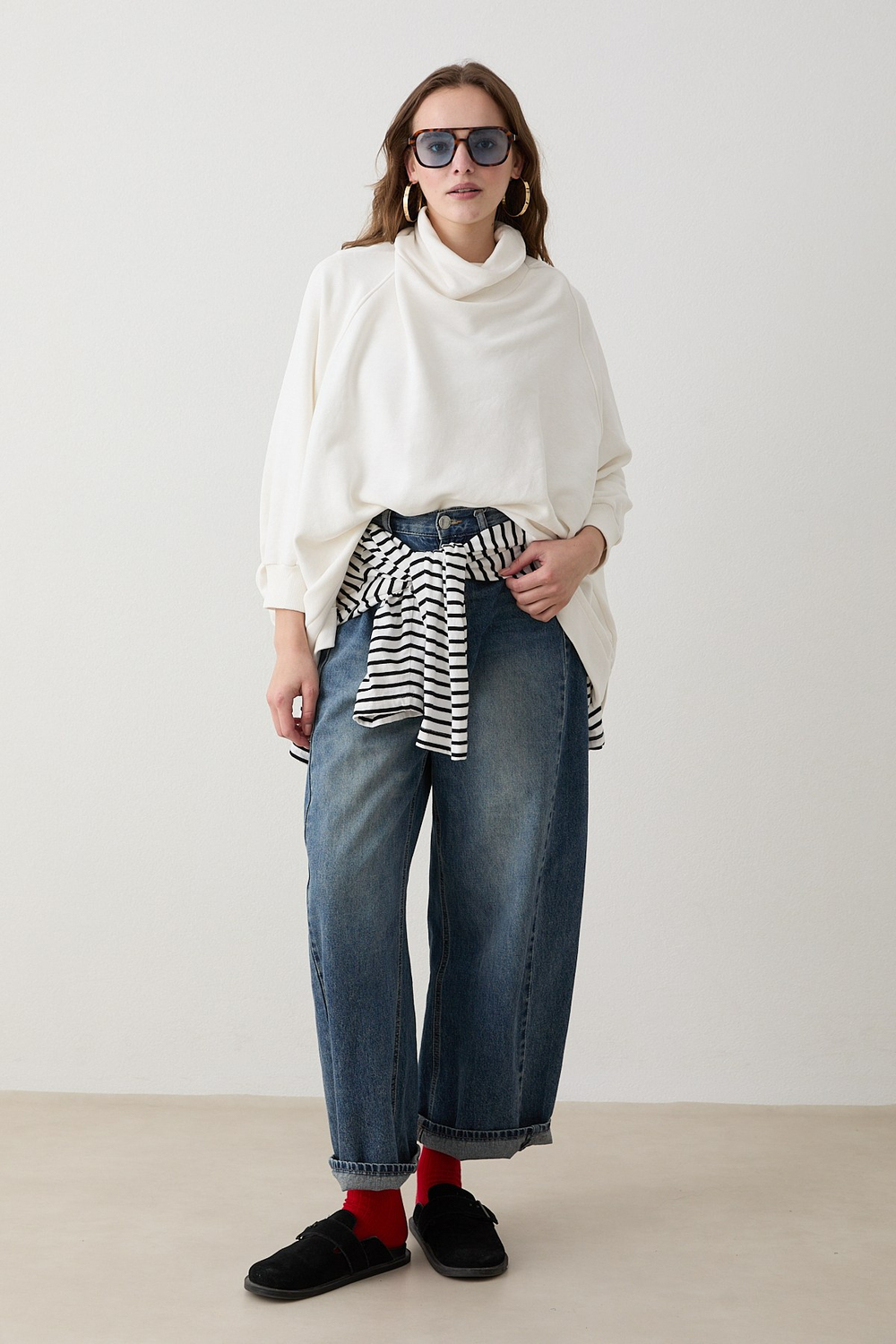 Yarasa Kol Sweatshirt - Ekru