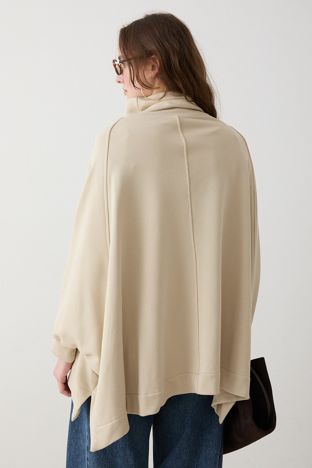 Yarasa Kol Sweatshirt - Taş