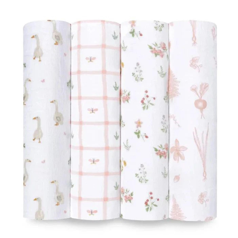 Aden & Anais - Country Floral Pamuklu Kundak Örtüsü 4'lü Set