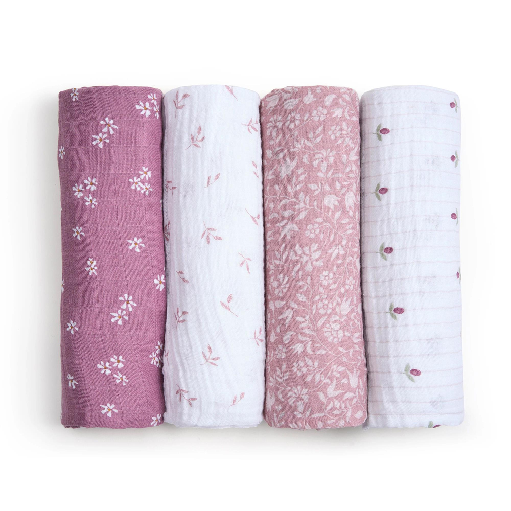 Aden & Anais - Heritage Floral 4'lü Organik Pamuklu Müslin Set