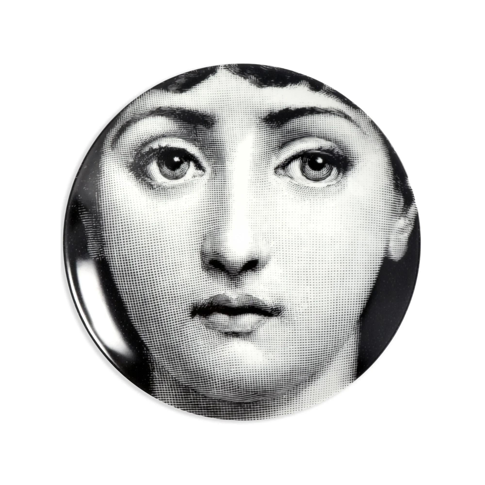 Fornasetti - No 1 Duvar Tabağı Siyah Beyaz