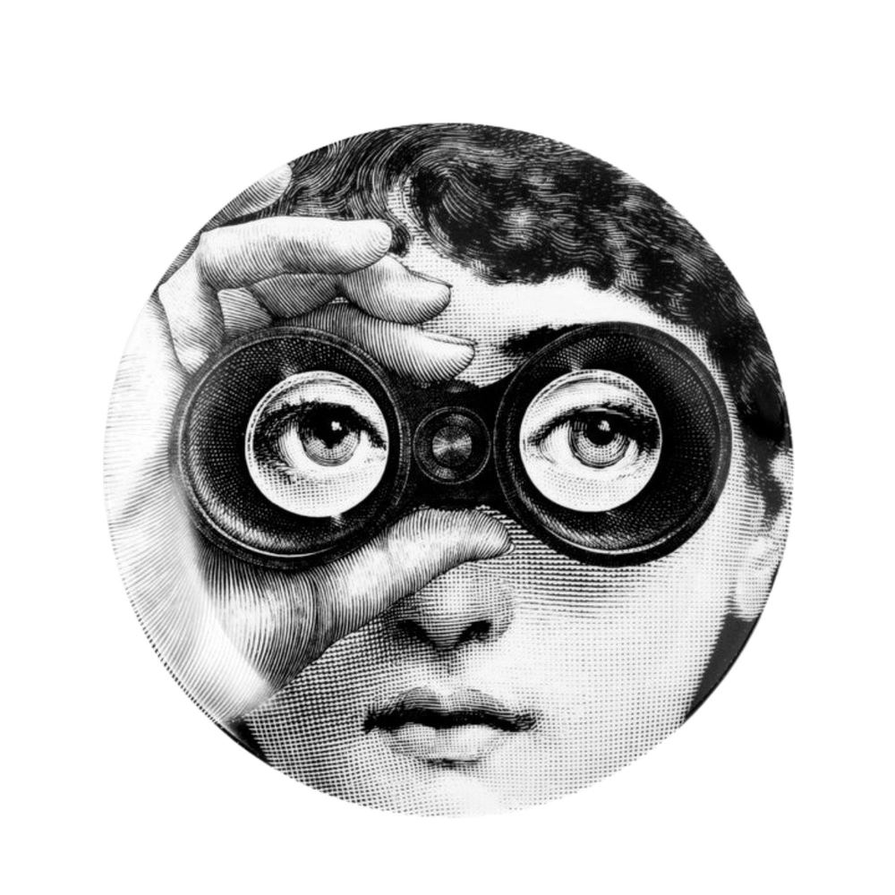 Fornasetti - No 286 Duvar Tabağı Siyah Beyaz