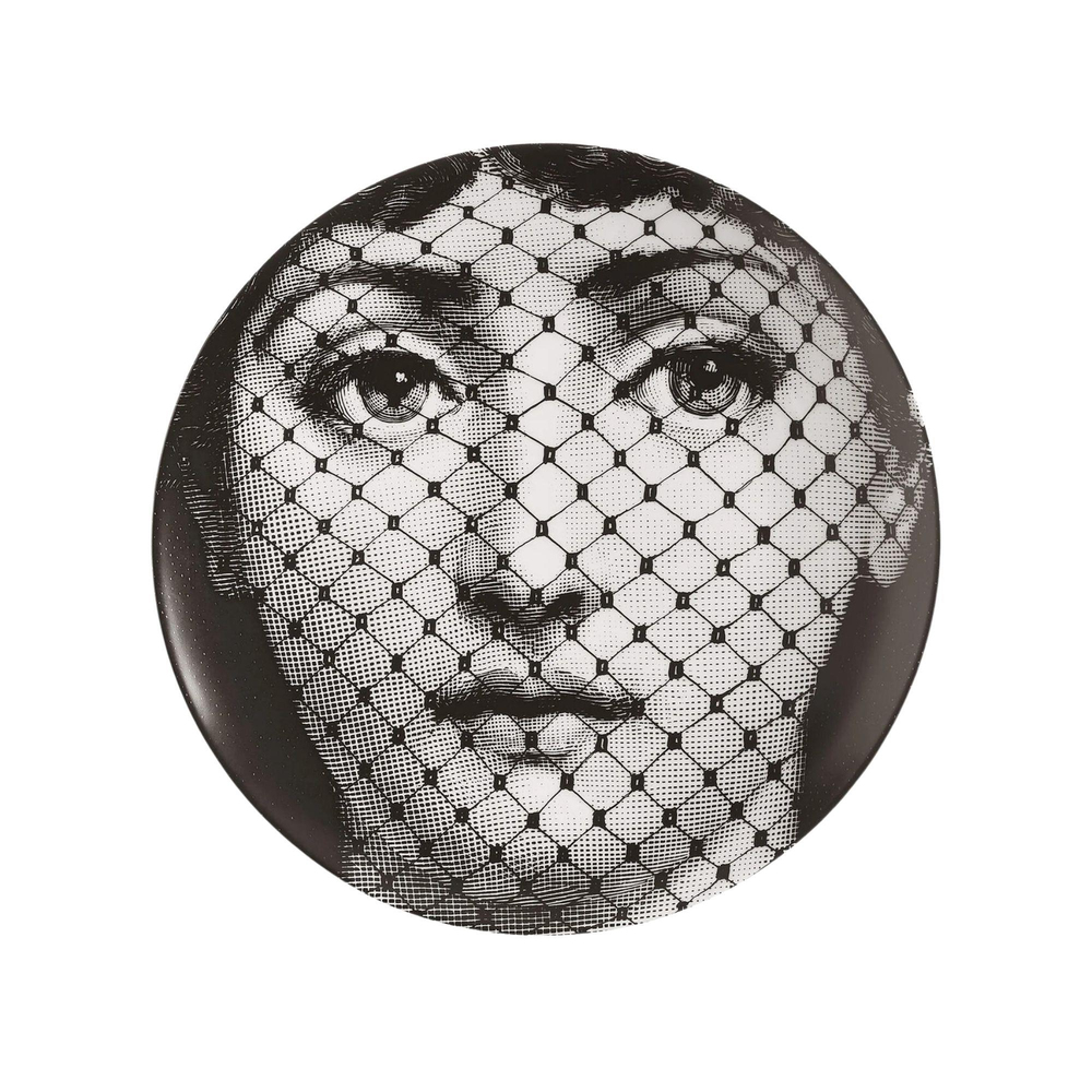 Fornasetti - No 78 Duvar Tabağı Siyah Beyaz