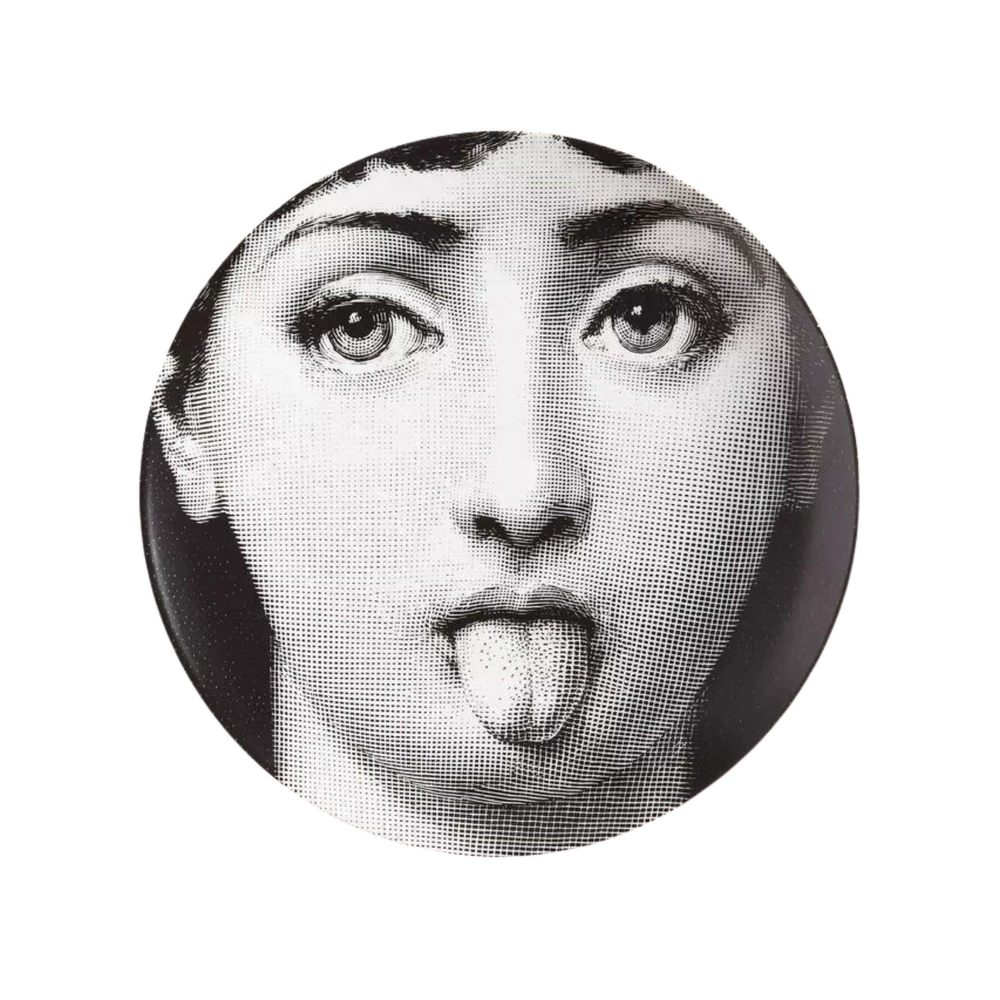 Fornasetti - No 82 Duvar Tabağı Siyah Beyaz