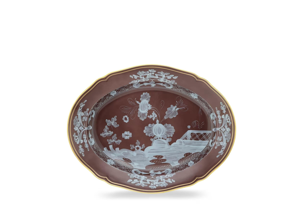 Ginori 1735 - Oriente Italiano Castagna 34 Cm Kayık Tabak