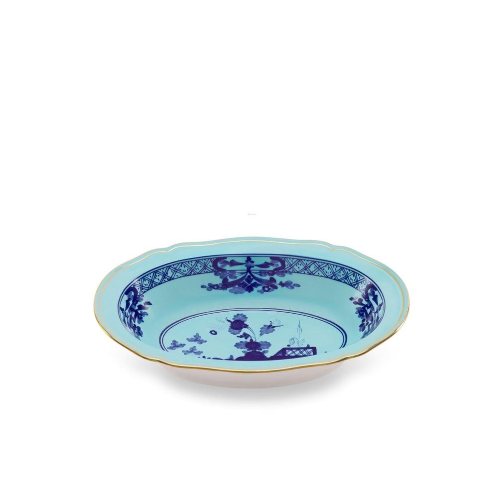 Ginori 1735 - Oriente Italiano Iris Oval Kayık Tabak 25 Cm