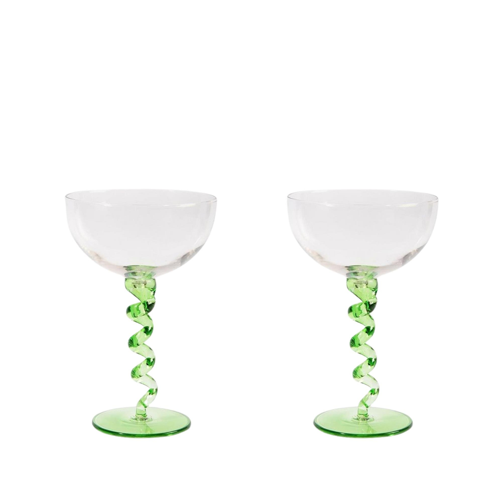 Klevering - Spiral Yeşil 2'Li Bardak Set