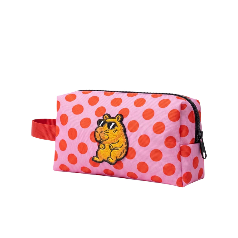 JantiFox Pembe Kırmızı Puantiyeli Mini Çanta Kapibara