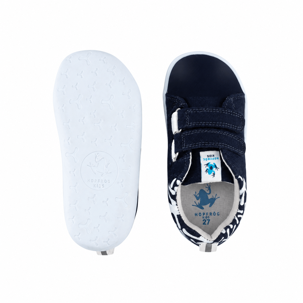 Hopfrög Smart Walker Recycled Canvas Barefoot Çocuk Ayakkabı Eco Lacivert