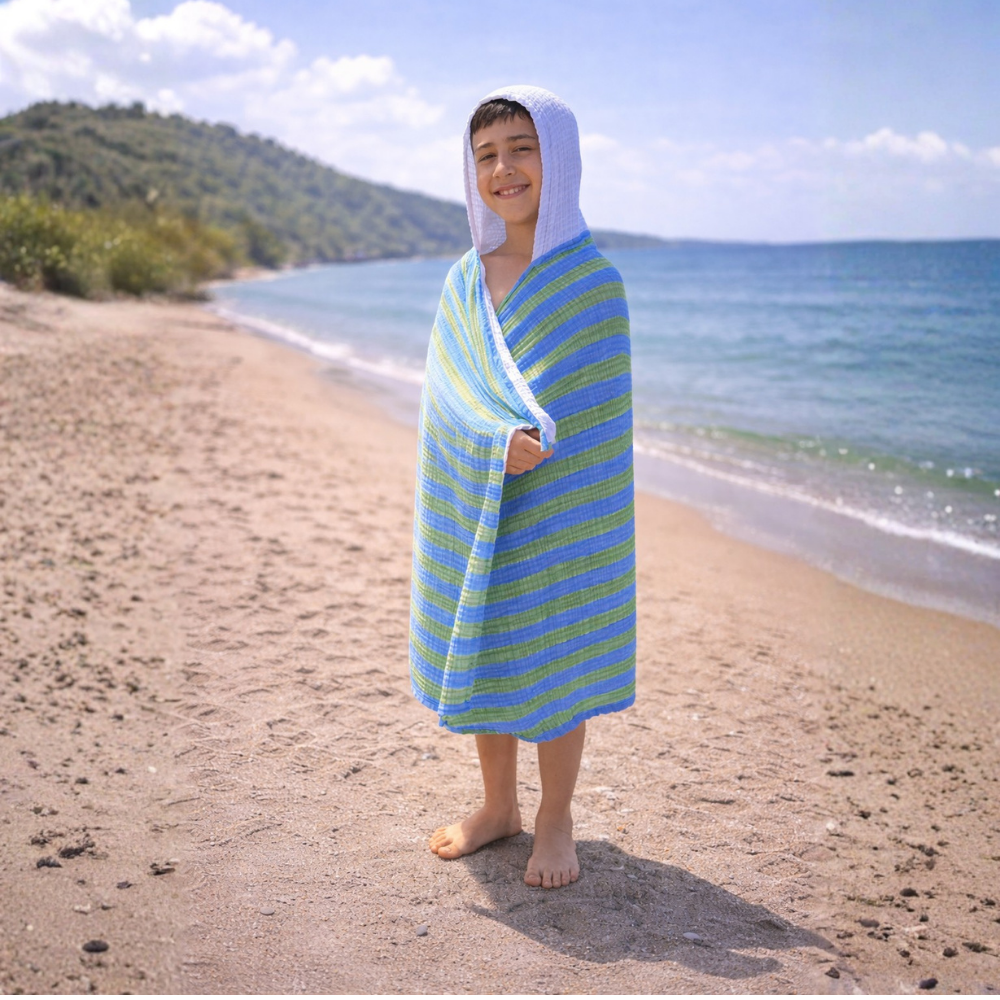 Asu Baby Green Blue Retro Kurulama Örtüsü