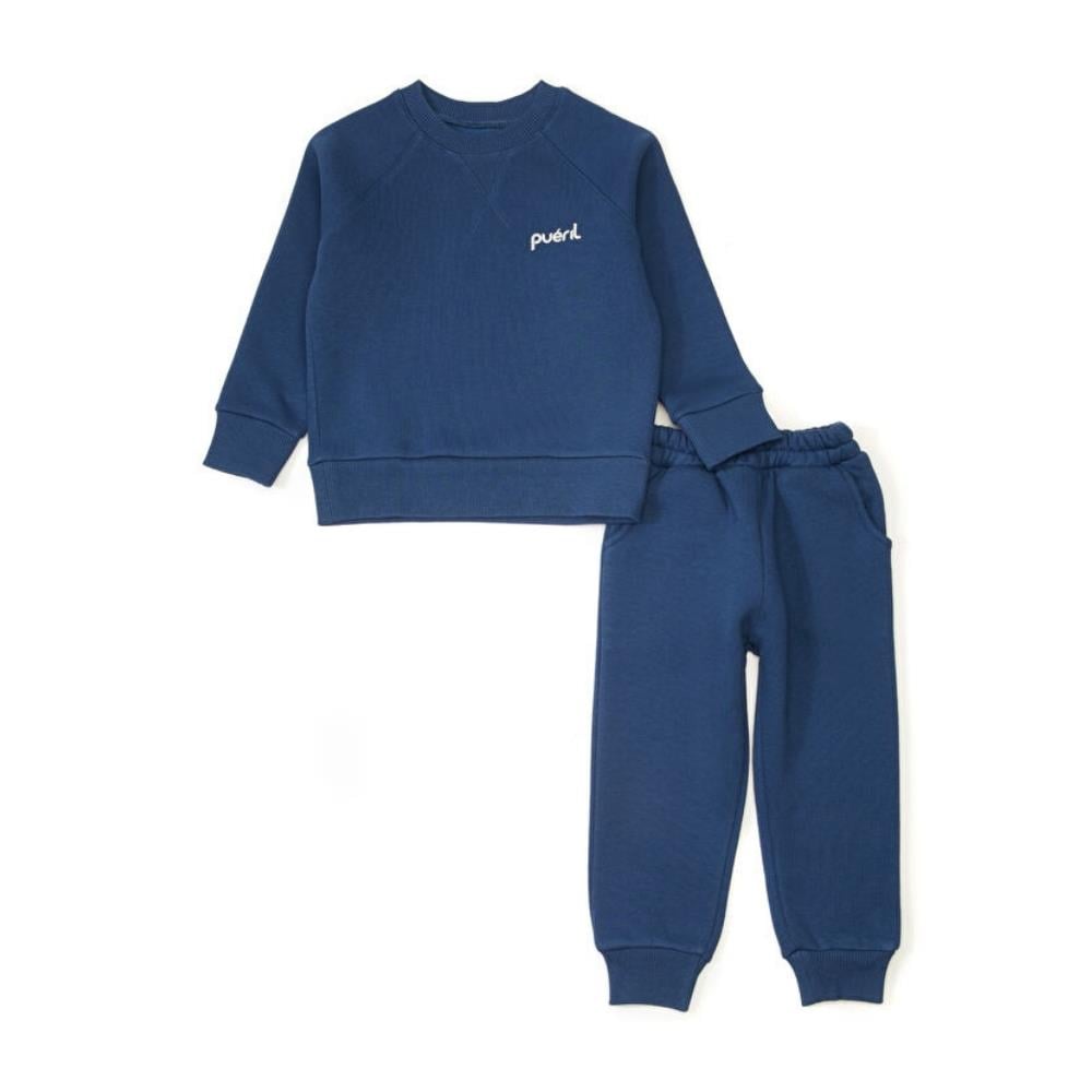 Pueril Kids Şardonlu Klasik Çocuk Eşofman Takımı | Denim