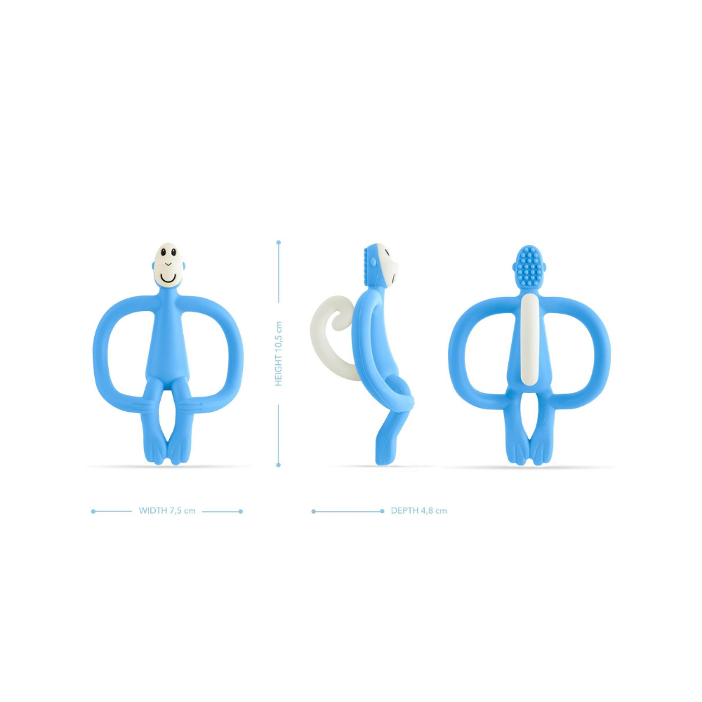 Matchstick Monkey Silikon Diş Kaşıyıcı Monkey Bebe Mavisi