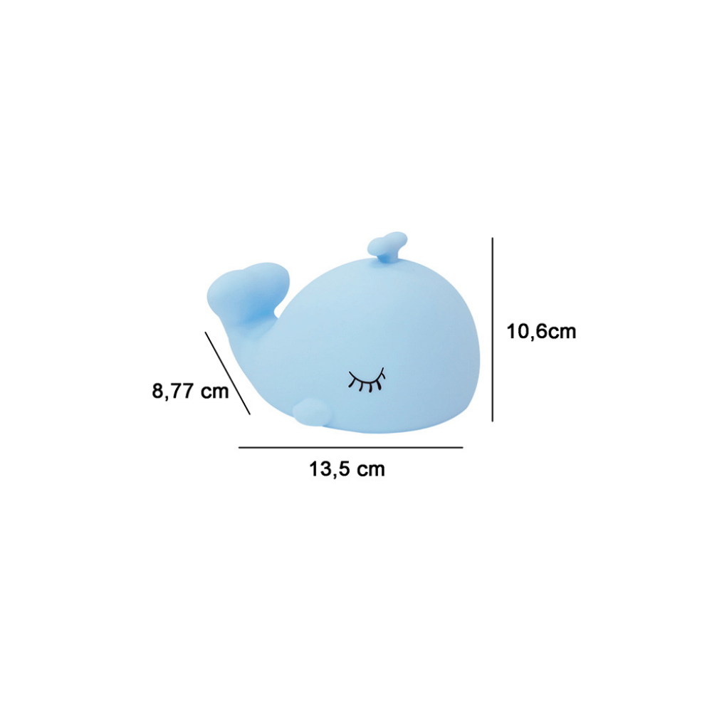 Acornia Sevimli Balina Gece Lambası Mavi