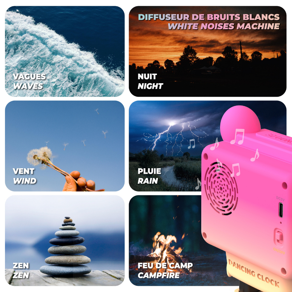 Mob Eğlenceli Dans Eden Pembe Bluetooth Hoparlör ve Çalar Saat